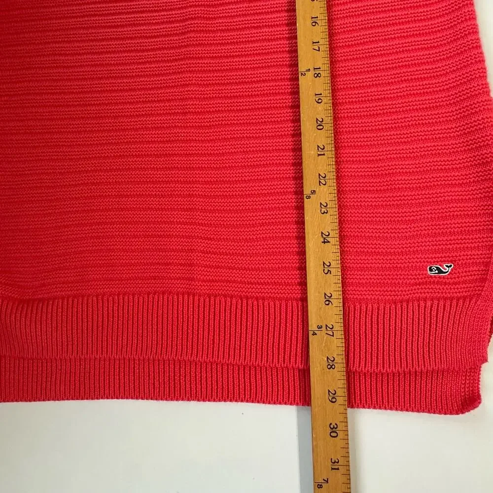 Vineyard Vines Sweater Womens Small Pink Tunic Textured Oversized 100% Cotton